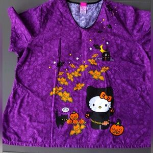 HELLO KITTY HALLOWEEN SCRUB TOP